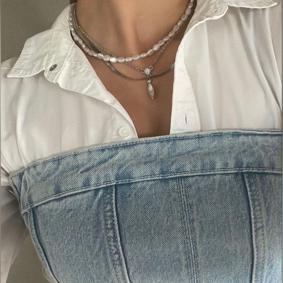 Zara Denim Corset Top - Picture 4 of 11